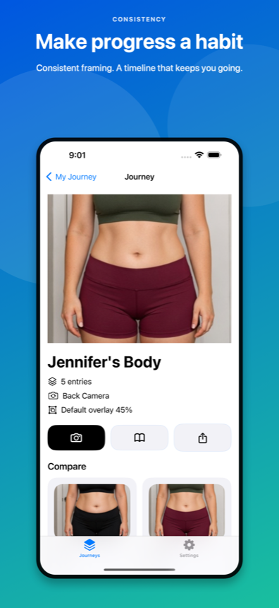 My Journey app preview: make progress a habit.