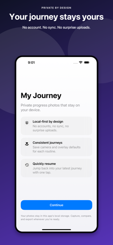 My Journey app preview: your journey stays yours.
